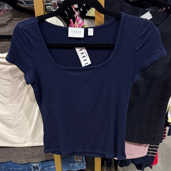 Cyrus Tops - Cyrus Deep Blue Short Sleeve Women's Tee